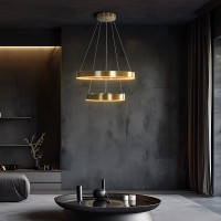 kelvo® VENOM KLV-101-0198 Κρεμαστό Φωτιστικό Οροφής LED 75W 7500lm 120° AC 220-240V IP20 Ρυθμιζόμενο Λευκό CCT με Χειριστήριο από 2700K έως 6000K Dimmable - Lumileds SMD Chip - Χρυσό Πλατίνα - Μ60 x Π60 x Υ40cm - 3 Χρόνια Εγγύηση
