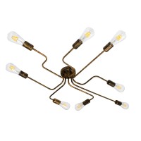 GLOBOSTAR® LIBERTA 00841 Μοντέρνο Φωτιστικό Οροφής με Ντουί 8 x E27 AC 220-240V IP20 - Μπρούτζινο - Μ102 x Π72 x Υ10.5cm