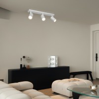 kelvo® SPOTA KLV-101-0139 Κινούμενο Φωτιστικό Σποτ Οροφής για 3 Λάμπες MR16 με Ντουί GU10 AC 220-240V IP20 - Λευκό Ματ - Μ48 x Π6.2 x Υ14cm