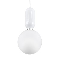 GLOBOSTAR® MAVERICK 00944 Μοντέρνο Κρεμαστό Φωτιστικό Οροφής με Ντουί 1 x E27 AC 220-240V IP20 - Λευκό - Μ15 x Π15 x Υ33cm