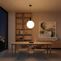 kelvo® ESTETICO KLV-101-0381 Κρεμαστό Φωτιστικό Οροφής για Λάμπα με Ντουί E27 AC 220-240V IP20 - Μαύρο Ματ & Λευκό - Μ40 x Π40 x Υ58cm