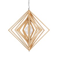 GLOBOSTAR® OCTAVE 01431 Μοντέρνο Κρεμαστό Φωτιστικό Οροφής με Ντουί 1 x E27 AC 220-240V IP20 - Μπεζ - Μ64 x Π64 x Y66cm