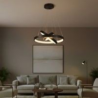 kelvo® NEMESIS KLV-101-0217-V2 Κρεμαστό Φωτιστικό Οροφής LED 100W 10000lm 180° AC 220-240V IP20 Ρυθμιζόμενο Λευκό CCT με Χειριστήριο από 2700K έως 6000K Dimmable - Lumileds SMD Chip - Μαύρο Ματ - Μ60 x Π60 x Υ60cm - 3 Χρόνια Εγγύηση