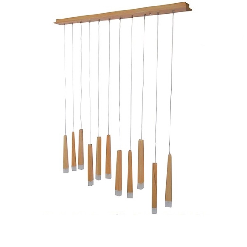 GLOBOSTAR® CALISTA 10001254 Μοντέρνο Κρεμαστό Φωτιστικό Οροφής με Ντουί 11 x G4 AC 220-240V IP20 - Μπεζ - Μ120 x Π8 x Υ33cm