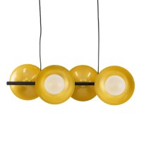 GLOBOSTAR® JOLIET 00782 Μοντέρνο Κρεμαστό Φωτιστικό Οροφής με Ντουί 4 x G9 AC 220-240V IP20 - Μαύρο & Χρυσό - Μ65 x Π28 x Υ20cm