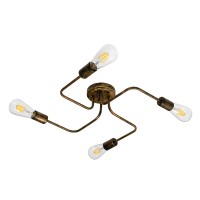 GLOBOSTAR® LIBERTA 00839 Μοντέρνο Φωτιστικό Οροφής με Ντουί 4 x E27 AC 220-240V IP20 - Χάλκινο - Μ44.5 x Π44.5 x Υ12cm
