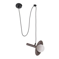 GLOBOSTAR® CELEST 00791 Μοντέρνο Κρεμαστό Φωτιστικό Οροφής με Ντουί 1 x G9 AC 220-240V IP20 - Καφέ & Λευκό - Μ20 x Π20 x Υ26.5cm