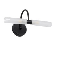 GLOBOSTAR® PAOLA 60416 Μοντέρνο Φωτιστικό Τοίχου - Απλίκα Καθρέπτη Μπάνιου με Ντουί 2 x G9 AC 220-240V IP44 - Μαύρο Ματ & Λευκό - Μ31 x Π16 x Υ15cm