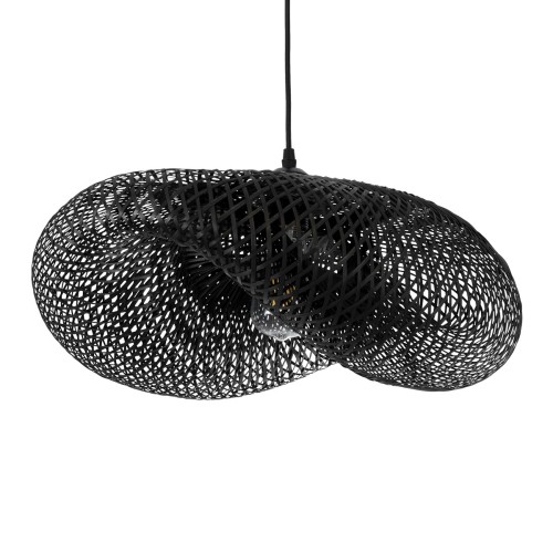GLOBOSTAR® MEXICO 02201 Boho Κρεμαστό Φωτιστικό Οροφής με Ντουί 1 x E27 AC 220-240V IP20 - Μαύρο - Μ65 x Π45 x Υ18cm