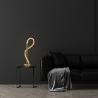 kelvo® GLOW KLV-101-0172 Επιτραπέζιο Φωτιστικό Πορτατίφ LED 18W 1800lm 360° AC 220-240V IP20 Ρυθμιζόμενο Λευκό CCT με Αφή 2700K/4500K/6000K Dimmable - Lumileds SMD Chip - Χρυσό Πλατίνα - Μ30 x Π30 x Υ60cm - 3 Χρόνια Εγγύηση