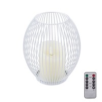 GloboStar® CANDLE 76491 Διακοσμητικό Realistic Κερί με LED Εφέ Κινούμενης Φλόγας - Μπαταρίας 2 x AA (Δεν Συμπεριλαμβάνονται) & Ασύρματο Χειριστήριο IR Θερμό Λευκό 2700K Dimmable Λευκό Φ16 x Υ18cm