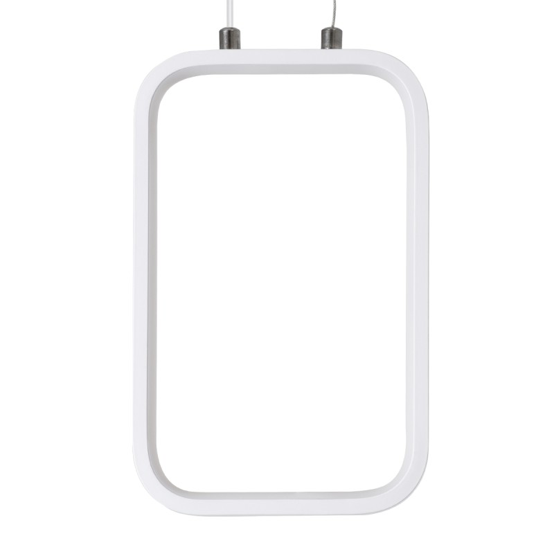 GLOBOSTAR® DEROBA 61299 Μοντέρνο Κρεμαστό Φωτιστικό Οροφής LED 12W 1320lm 360° AC 220-240V IP20 Ρυθμιζόμενο Λευκό CCT με On/Off 2700K/4500K/6000K - Lumileds SMD Chip - Λευκό Ματ - Μ16 x Π1.6 x Υ25.5cm - 3 Χρόνια Εγγύηση