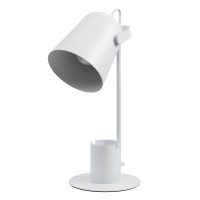 GLOBOSTAR® PENCASE 61564 Μοντέρνο Επιτραπέζιο Φωτιστικό Πορτατίφ με Ντουί 1 x E27 AC 220-240V IP20 - Λευκό - Μ12 x Π15 x Υ38cm