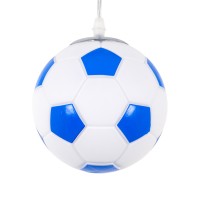 GLOBOSTAR® FOOTBALL 00644 Παιδικό Κρεμαστό Φωτιστικό Οροφής με Ντουί 1 x E27 AC 220-240V IP20 - Λευκό & Μπλε - Μ15 x Π15 x Y18cm