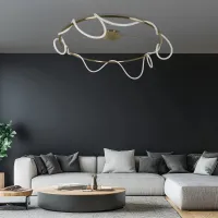 kelvo® GLOW KLV-101-0151 Φωτιστικό Οροφής LED 89W 8900lm 360° AC 220-240V IP20 Ρυθμιζόμενο Λευκό CCT με Χειριστήριο από 2700K έως 6000K Dimmable - Lumileds SMD Chip - Χρυσό Πλατίνα - Μ150 x Π150 x Υ30cm - 3 Χρόνια Εγγύηση