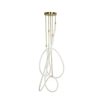 kelvo® GLOW KLV-101-0154 Φωτιστικό Οροφής LED 85W 8500lm 360° AC 220-240V IP20 Ρυθμιζόμενο Λευκό CCT με Χειριστήριο από 2700K έως 6000K Dimmable - Lumileds SMD Chip - Χρυσό Πλατίνα - Μ100 x Π100 x Υ140cm - 3 Χρόνια Εγγύηση