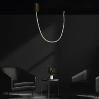 kelvo® GLOW KLV-101-0155 Κρεμαστό Φωτιστικό Οροφής LED 27W 2700lm 360° AC 220-240V IP20 Ρυθμιζόμενο Λευκό CCT με Χειριστήριο από 2700K έως 6000K Dimmable - Lumileds SMD Chip - Χρυσό Πλατίνα - Μ90 x Π9 x Υ95cm - 3 Χρόνια Εγγύηση
