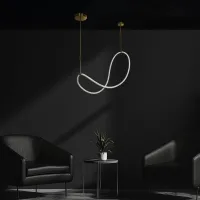 kelvo® GLOW KLV-101-0156 Κρεμαστό Φωτιστικό Οροφής LED 34W 3400lm 360° AC 220-240V IP20 Ρυθμιζόμενο Λευκό CCT με Χειριστήριο από 2700K έως 6000K Dimmable - Lumileds SMD Chip - Χρυσό Πλατίνα - Μ20 x Π35 x Υ120cm - 3 Χρόνια Εγγύηση