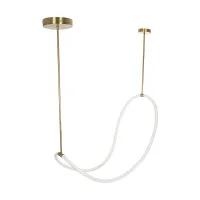 kelvo® GLOW KLV-101-0156 Κρεμαστό Φωτιστικό Οροφής LED 34W 3400lm 360° AC 220-240V IP20 Ρυθμιζόμενο Λευκό CCT με Χειριστήριο από 2700K έως 6000K Dimmable - Lumileds SMD Chip - Χρυσό Πλατίνα - Μ20 x Π35 x Υ120cm - 3 Χρόνια Εγγύηση