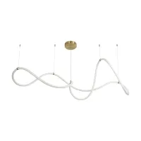 kelvo® GLOW KLV-101-0157 Κρεμαστό Φωτιστικό Οροφής LED 65W 6500lm 360° AC 220-240V IP20 Ρυθμιζόμενο Λευκό CCT με Χειριστήριο από 2700K έως 6000K Dimmable - Lumileds SMD Chip - Σατινέ Χρυσό Βούρτσας - Μ150 x Π70 x Υ90cm - 3 Χρόνια Εγγύηση