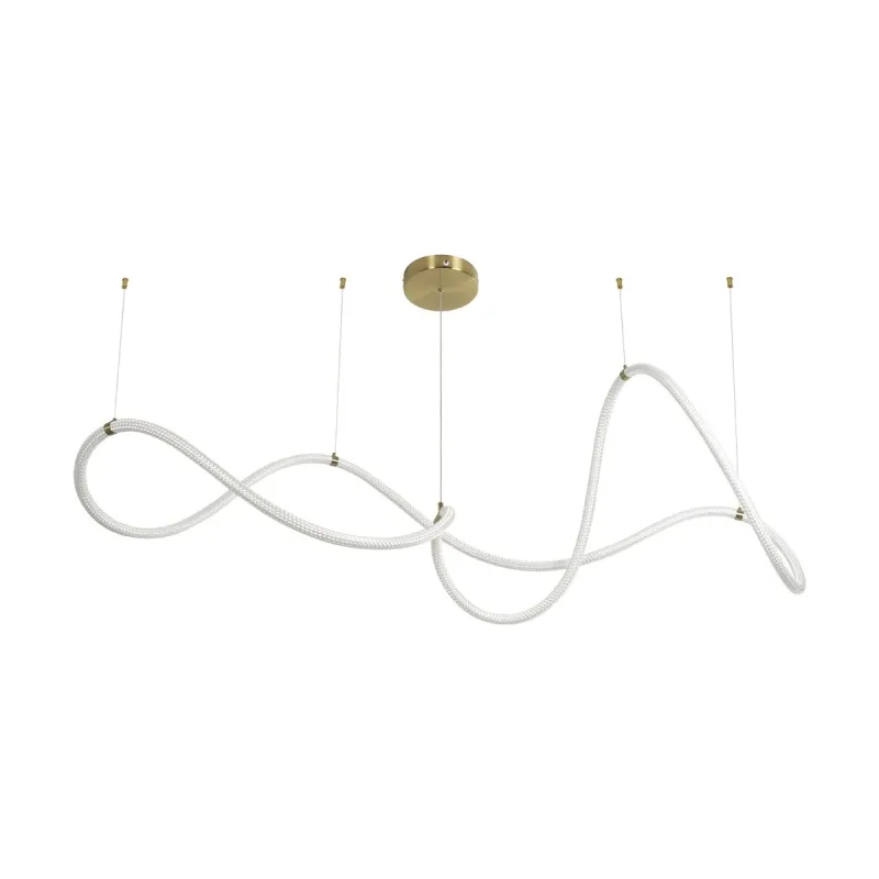 kelvo® GLOW KLV-101-0157 Κρεμαστό Φωτιστικό Οροφής LED 65W 6500lm 360° AC 220-240V IP20 Ρυθμιζόμενο Λευκό CCT με Χειριστήριο από 2700K έως 6000K Dimmable - Lumileds SMD Chip - Σατινέ Χρυσό Βούρτσας - Μ150 x Π70 x Υ90cm - 3 Χρόνια Εγγύηση
