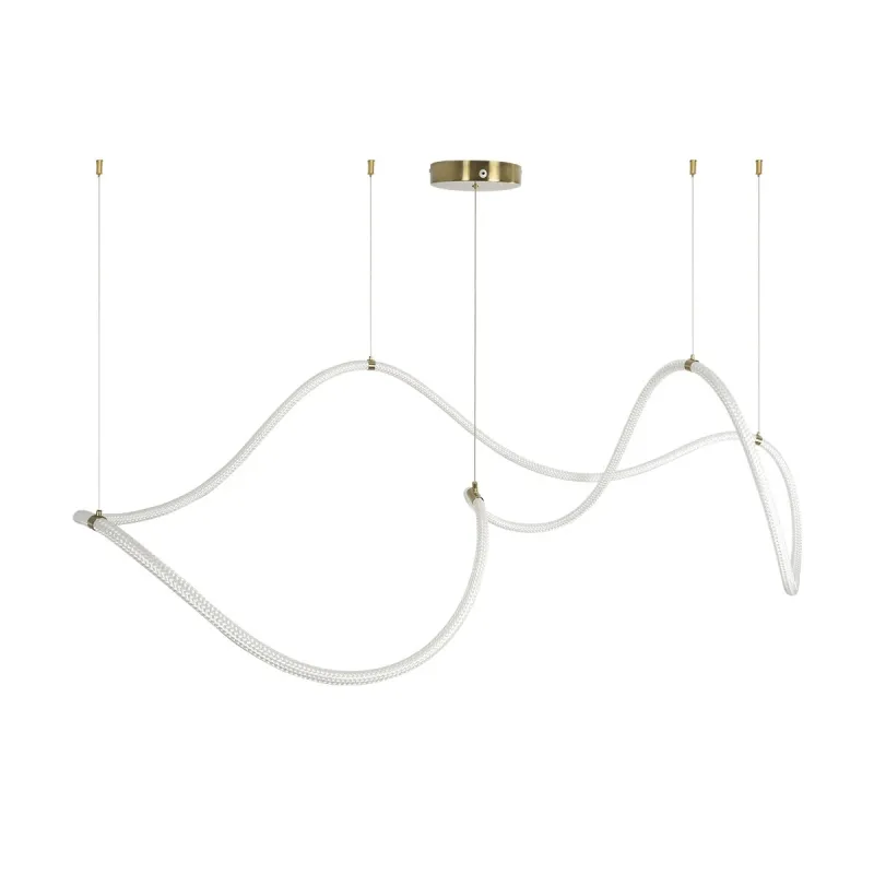 kelvo® GLOW KLV-101-0157 Κρεμαστό Φωτιστικό Οροφής LED 65W 6500lm 360° AC 220-240V IP20 Ρυθμιζόμενο Λευκό CCT με Χειριστήριο από 2700K έως 6000K Dimmable - Lumileds SMD Chip - Σατινέ Χρυσό Βούρτσας - Μ150 x Π70 x Υ90cm - 3 Χρόνια Εγγύηση