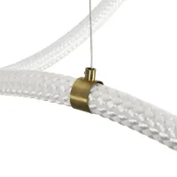 kelvo® GLOW KLV-101-0157 Κρεμαστό Φωτιστικό Οροφής LED 65W 6500lm 360° AC 220-240V IP20 Ρυθμιζόμενο Λευκό CCT με Χειριστήριο από 2700K έως 6000K Dimmable - Lumileds SMD Chip - Σατινέ Χρυσό Βούρτσας - Μ150 x Π70 x Υ90cm - 3 Χρόνια Εγγύηση