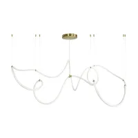 kelvo® GLOW KLV-101-0158 Κρεμαστό Φωτιστικό Οροφής LED 105W 10500lm 360° AC 220-240V IP20 Ρυθμιζόμενο Λευκό CCT με Χειριστήριο από 2700K έως 6000K Dimmable - Lumileds SMD Chip - Χρυσό Πλατίνα - Μ180 x Π180 x Υ110cm - 3 Χρόνια Εγγύηση