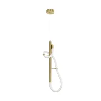 kelvo® GLOW KLV-101-0159 Κρεμαστό Φωτιστικό Οροφής LED 24W 2400lm 360° AC 220-240V IP20 Ρυθμιζόμενο Λευκό CCT με On/Off 2700K/4500K/6000K - Lumileds SMD Chip - Χρυσό Πλατίνα - Μ24 x Π10 x Υ62cm - 3 Χρόνια Εγγύηση