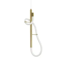 kelvo® GLOW KLV-101-0159 Κρεμαστό Φωτιστικό Οροφής LED 24W 2400lm 360° AC 220-240V IP20 Ρυθμιζόμενο Λευκό CCT με On/Off 2700K/4500K/6000K - Lumileds SMD Chip - Χρυσό Πλατίνα - Μ24 x Π10 x Υ62cm - 3 Χρόνια Εγγύηση
