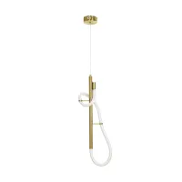 kelvo® GLOW KLV-101-0159 Κρεμαστό Φωτιστικό Οροφής LED 24W 2400lm 360° AC 220-240V IP20 Ρυθμιζόμενο Λευκό CCT με On/Off 2700K/4500K/6000K - Lumileds SMD Chip - Χρυσό Πλατίνα - Μ24 x Π10 x Υ62cm - 3 Χρόνια Εγγύηση