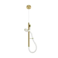 kelvo® GLOW KLV-101-0159 Κρεμαστό Φωτιστικό Οροφής LED 24W 2400lm 360° AC 220-240V IP20 Ρυθμιζόμενο Λευκό CCT με On/Off 2700K/4500K/6000K - Lumileds SMD Chip - Χρυσό Πλατίνα - Μ24 x Π10 x Υ62cm - 3 Χρόνια Εγγύηση