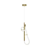 kelvo® GLOW KLV-101-0159 Κρεμαστό Φωτιστικό Οροφής LED 24W 2400lm 360° AC 220-240V IP20 Ρυθμιζόμενο Λευκό CCT με On/Off 2700K/4500K/6000K - Lumileds SMD Chip - Χρυσό Πλατίνα - Μ24 x Π10 x Υ62cm - 3 Χρόνια Εγγύηση
