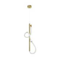 kelvo® GLOW KLV-101-0160 Κρεμαστό Φωτιστικό Οροφής LED 24W 2400lm 360° AC 220-240V IP20 Ρυθμιζόμενο Λευκό CCT με On/Off 2700K/4500K/6000K - Lumileds SMD Chip - Χρυσό Πλατίνα - Μ30 x Π17 x Υ66cm - 3 Χρόνια Εγγύηση