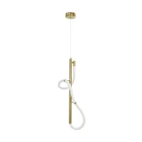 kelvo® GLOW KLV-101-0160 Κρεμαστό Φωτιστικό Οροφής LED 24W 2400lm 360° AC 220-240V IP20 Ρυθμιζόμενο Λευκό CCT με On/Off 2700K/4500K/6000K - Lumileds SMD Chip - Χρυσό Πλατίνα - Μ30 x Π17 x Υ66cm - 3 Χρόνια Εγγύηση