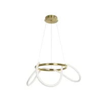 kelvo® GLOW KLV-101-0162 Κρεμαστό Φωτιστικό Οροφής LED 36W 3600lm 360° AC 220-240V IP20 Ρυθμιζόμενο Λευκό CCT με Χειριστήριο από 2700K έως 6000K Dimmable - Lumileds SMD Chip - Χρυσό Πλατίνα - Μ70 x Π70 x Υ40cm - 3 Χρόνια Εγγύηση