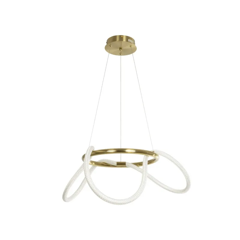 kelvo® GLOW KLV-101-0162 Κρεμαστό Φωτιστικό Οροφής LED 36W 3600lm 360° AC 220-240V IP20 Ρυθμιζόμενο Λευκό CCT με Χειριστήριο από 2700K έως 6000K Dimmable - Lumileds SMD Chip - Χρυσό Πλατίνα - Μ70 x Π70 x Υ40cm - 3 Χρόνια Εγγύηση