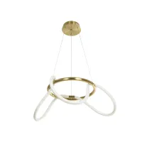 kelvo® GLOW KLV-101-0162 Κρεμαστό Φωτιστικό Οροφής LED 36W 3600lm 360° AC 220-240V IP20 Ρυθμιζόμενο Λευκό CCT με Χειριστήριο από 2700K έως 6000K Dimmable - Lumileds SMD Chip - Χρυσό Πλατίνα - Μ70 x Π70 x Υ40cm - 3 Χρόνια Εγγύηση
