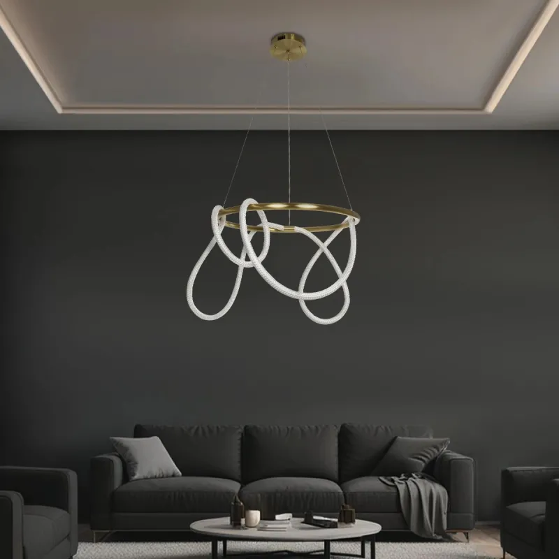 kelvo® GLOW KLV-101-0163 Κρεμαστό Φωτιστικό Οροφής LED 58W 5800lm 360° AC 220-240V IP20 Ρυθμιζόμενο Λευκό CCT με Χειριστήριο από 2700K έως 6000K Dimmable - Lumileds SMD Chip - Χρυσό Πλατίνα - Μ80 x Π80 x Υ40cm - 3 Χρόνια Εγγύηση