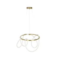 kelvo® GLOW KLV-101-0163 Κρεμαστό Φωτιστικό Οροφής LED 58W 5800lm 360° AC 220-240V IP20 Ρυθμιζόμενο Λευκό CCT με Χειριστήριο από 2700K έως 6000K Dimmable - Lumileds SMD Chip - Χρυσό Πλατίνα - Μ80 x Π80 x Υ40cm - 3 Χρόνια Εγγύηση