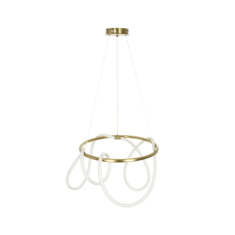 kelvo® GLOW KLV-101-0163 Κρεμαστό Φωτιστικό Οροφής LED 58W 5800lm 360° AC 220-240V IP20 Ρυθμιζόμενο Λευκό CCT με Χειριστήριο από 2700K έως 6000K Dimmable - Lumileds SMD Chip - Χρυσό Πλατίνα - Μ80 x Π80 x Υ40cm - 3 Χρόνια Εγγύηση