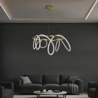 kelvo® GLOW KLV-101-0164 Κρεμαστό Φωτιστικό Οροφής LED 69W 6900lm 360° AC 220-240V IP20 Ρυθμιζόμενο Λευκό CCT με Χειριστήριο από 2700K έως 6000K Dimmable - Lumileds SMD Chip - Χρυσό Πλατίνα - Μ100 x Π100 x Υ40cm - 3 Χρόνια Εγγύηση