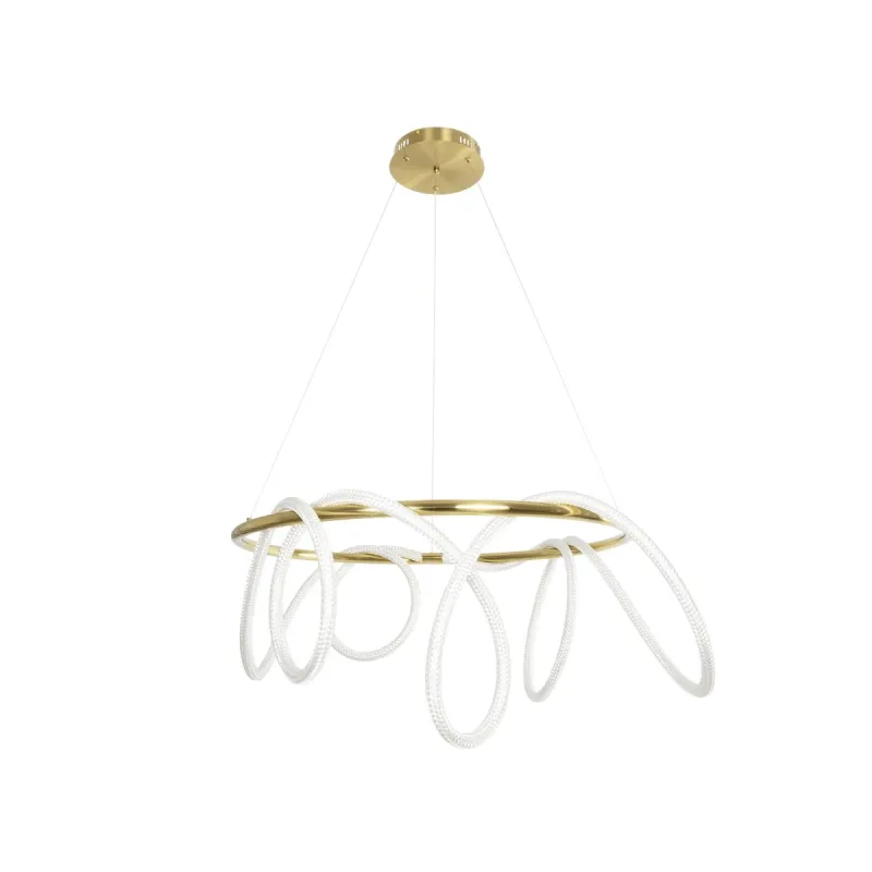 kelvo® GLOW KLV-101-0164 Κρεμαστό Φωτιστικό Οροφής LED 69W 6900lm 360° AC 220-240V IP20 Ρυθμιζόμενο Λευκό CCT με Χειριστήριο από 2700K έως 6000K Dimmable - Lumileds SMD Chip - Χρυσό Πλατίνα - Μ100 x Π100 x Υ40cm - 3 Χρόνια Εγγύηση