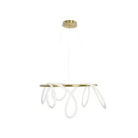kelvo® GLOW KLV-101-0164 Κρεμαστό Φωτιστικό Οροφής LED 69W 6900lm 360° AC 220-240V IP20 Ρυθμιζόμενο Λευκό CCT με Χειριστήριο από 2700K έως 6000K Dimmable - Lumileds SMD Chip - Χρυσό Πλατίνα - Μ100 x Π100 x Υ40cm - 3 Χρόνια Εγγύηση