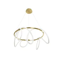 kelvo® GLOW KLV-101-0164 Κρεμαστό Φωτιστικό Οροφής LED 69W 6900lm 360° AC 220-240V IP20 Ρυθμιζόμενο Λευκό CCT με Χειριστήριο από 2700K έως 6000K Dimmable - Lumileds SMD Chip - Χρυσό Πλατίνα - Μ100 x Π100 x Υ40cm - 3 Χρόνια Εγγύηση
