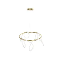 kelvo® GLOW KLV-101-0164 Κρεμαστό Φωτιστικό Οροφής LED 69W 6900lm 360° AC 220-240V IP20 Ρυθμιζόμενο Λευκό CCT με Χειριστήριο από 2700K έως 6000K Dimmable - Lumileds SMD Chip - Χρυσό Πλατίνα - Μ100 x Π100 x Υ40cm - 3 Χρόνια Εγγύηση