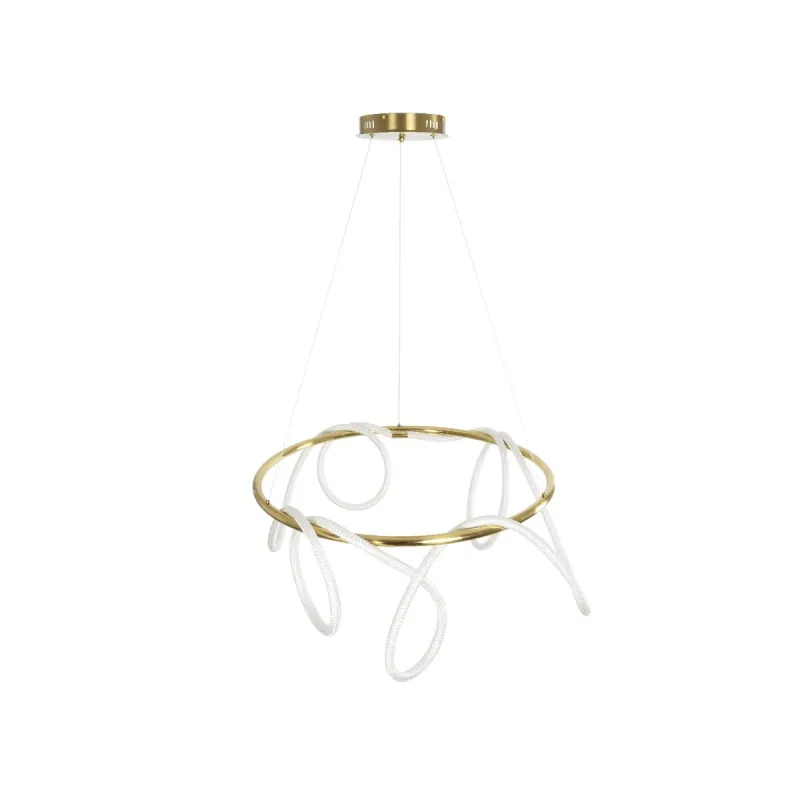 kelvo® GLOW KLV-101-0164 Κρεμαστό Φωτιστικό Οροφής LED 69W 6900lm 360° AC 220-240V IP20 Ρυθμιζόμενο Λευκό CCT με Χειριστήριο από 2700K έως 6000K Dimmable - Lumileds SMD Chip - Χρυσό Πλατίνα - Μ100 x Π100 x Υ40cm - 3 Χρόνια Εγγύηση