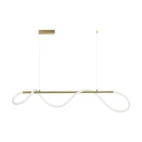 kelvo® GLOW KLV-101-0166 Κρεμαστό Φωτιστικό Οροφής LED 34W 3400lm 360° AC 220-240V IP20 Ρυθμιζόμενο Λευκό CCT με Χειριστήριο από 2700K έως 6000K Dimmable - Lumileds SMD Chip - Χρυσό Πλατίνα - Μ140 x Π40 x Υ30cm - 3 Χρόνια Εγγύηση