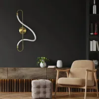 kelvo® GLOW KLV-101-0169 Φωτιστικό Τοίχου / Απλίκα LED 18W 1800lm 360° AC 220-240V IP20 Ρυθμιζόμενο Λευκό CCT με On/Off 2700K/4500K/6000K - Lumileds SMD Chip - Χρυσό Πλατίνα - Μ30 x Π15 x Υ70cm - 3 Χρόνια Εγγύηση