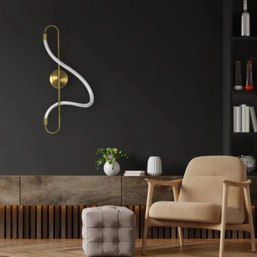 kelvo® GLOW KLV-101-0169 Φωτιστικό Τοίχου / Απλίκα LED 18W 1800lm 360° AC 220-240V IP20 Ρυθμιζόμενο Λευκό CCT με On/Off 2700K/4500K/6000K - Lumileds SMD Chip - Χρυσό Πλατίνα - Μ30 x Π15 x Υ70cm - 3 Χρόνια Εγγύηση